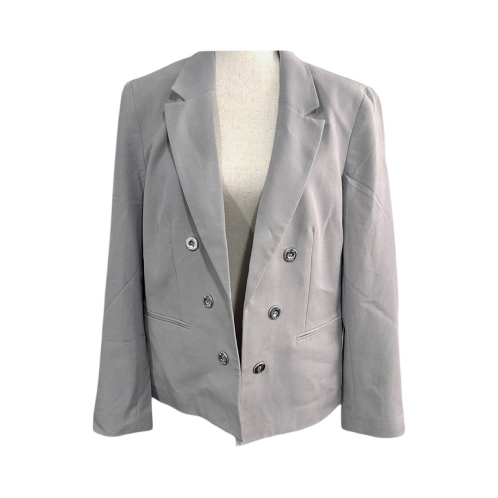 Nine West Stone Wash  Button Front Open Blazer Jacket NWT Size M